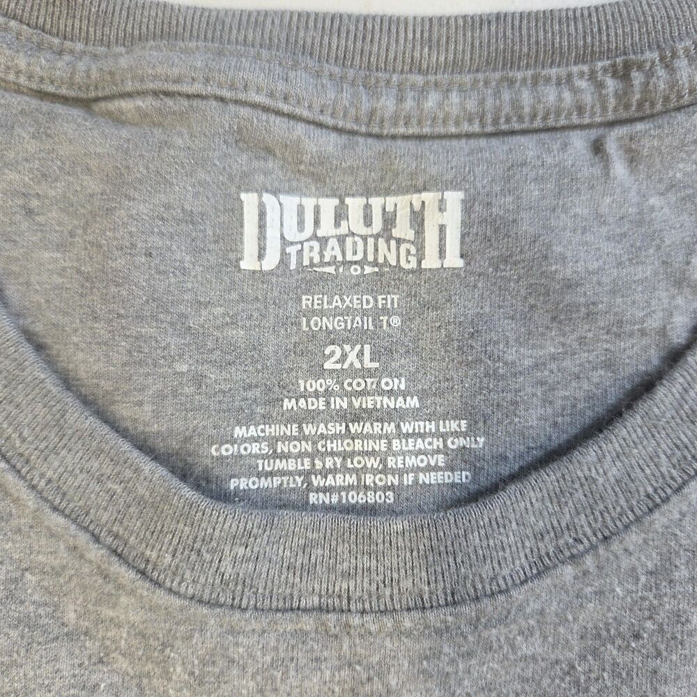 Duluth Trading Co T-Shirt Men's 2XL Gray Relaxed Fit Longtail Casual Tee Comfort - Picture 4 of 5
